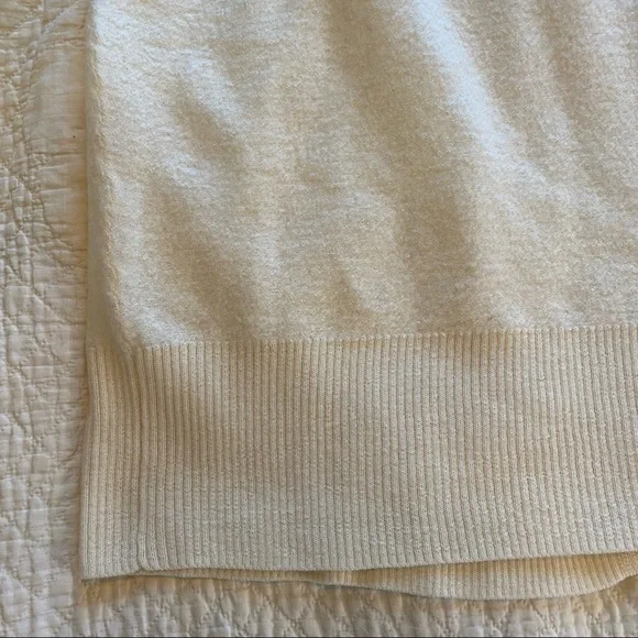 Hope White Oversized Mockneck Unisex Wool Sweater - Picture 3 of 14